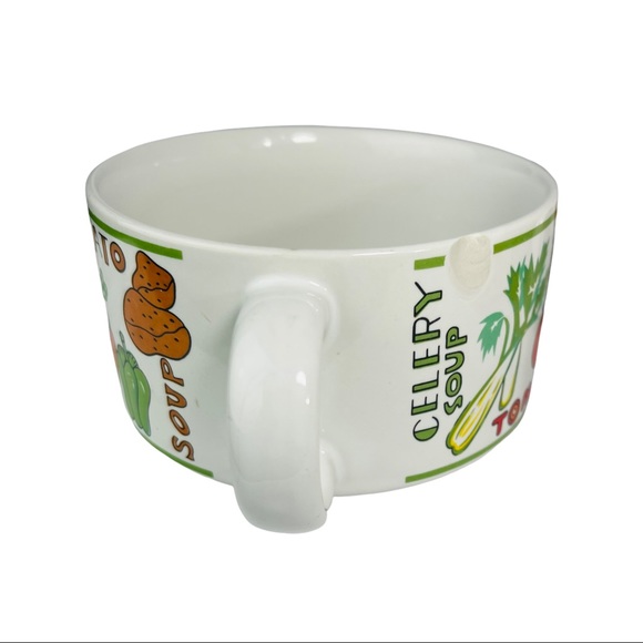 Vintage 70s 3- Large Vegetable Soup Mugs w/Handle - Picture 6 of 16